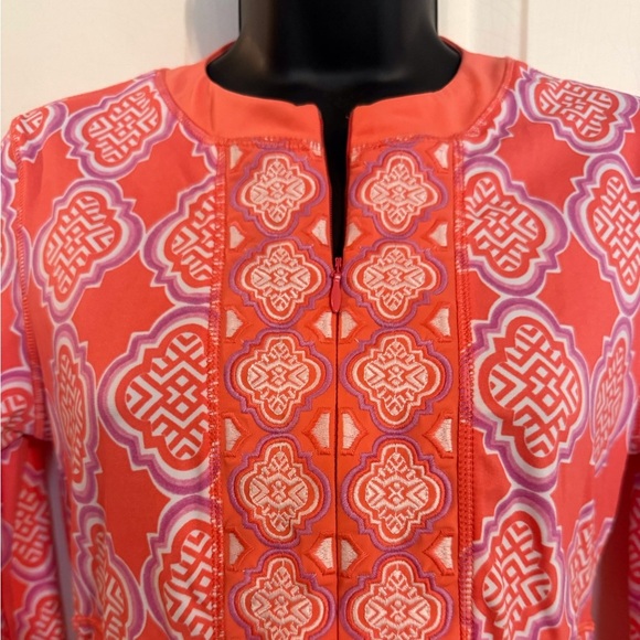 “CABANA LIFE” Coral Geo Rash Guard Cover Up - Picture 4 of 14